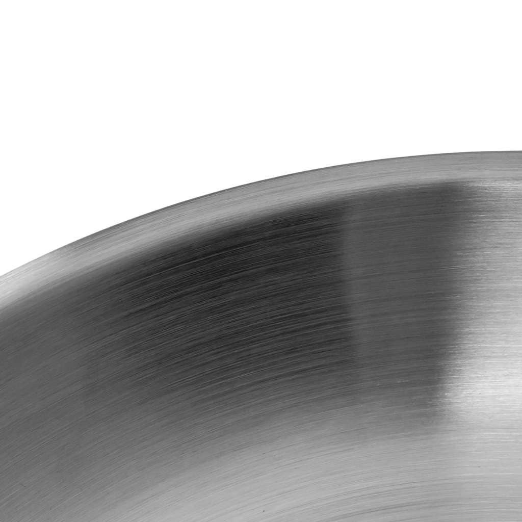 MEGA-M Patelnia Gastronomiczna ze Stali Nierdzewnej 28 cm | Trójwarstwowe Dno Sandwich, Do Kuchenek Gazowych Ceramicznych i Indukcyjnych, Inox