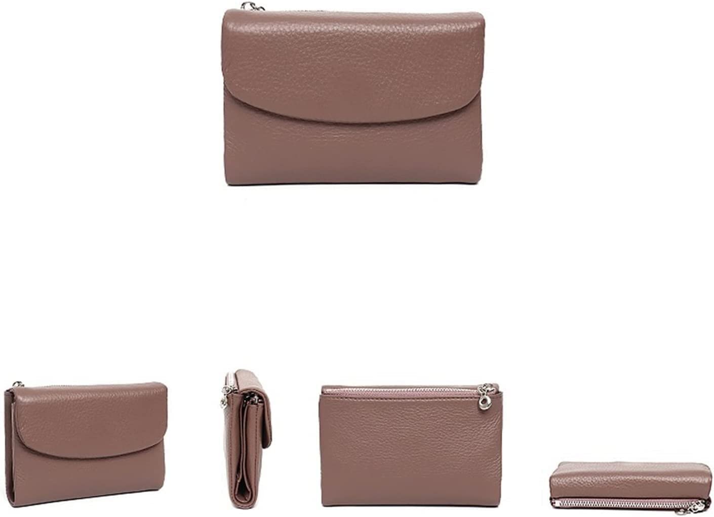 Portfele Klasyczne, trójskładane, saszetka na pieniądze, klapka, zatrzask, prosty design, damskie, casualowe, ze skóry bydlęcej, etui karty, kopertówka(Black)