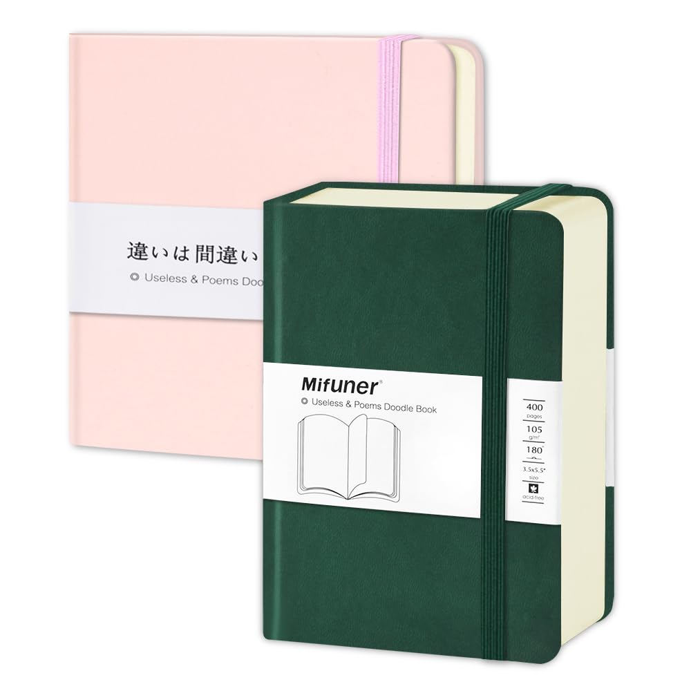Mifuner Small Square 5x5 104 sheets 80gsm pink & 3.5x5.5 200 Sheets 105gsm Dark Green