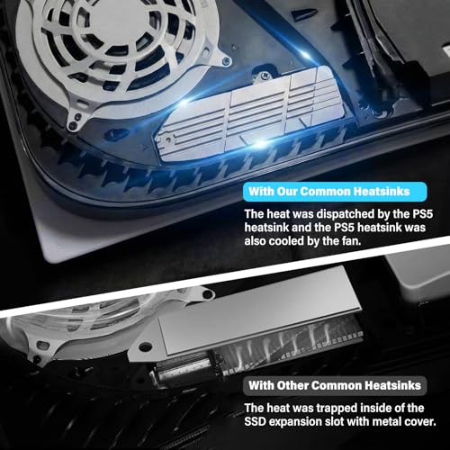 Image of ELUTENG M.2 Heatsink for PS5 NVMe SSD Aluminum Heatsink with 4 Thermal Pads for Playstation 5 and PC Internal M.2 Gen4 NVME PCIE 4.0 SSD Cooling Mounting Post Kit Expansion Slot