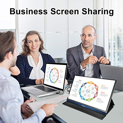 Portable Monitor - Lepow Upgraded 15.6 Inch IPS HDR 1920 x 1080 FHD Computer Display Game Screen with USB Type-C HDMI for Laptop PC MAC Phone Xbox Switch PS4 Include Smart Cover Screen Protector Blue