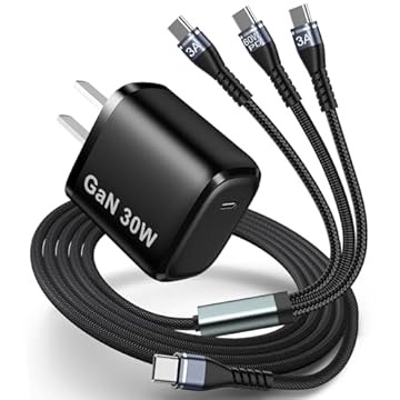Carregador rápido 3 em 1 USB-C 30W PD para drones DJI Neo, Mini 4 Pro, 4K, 3 Pro/3, 2 SE, Avata, Air 3, Air 2S - Carregador de parede tipo C com cabo de 1,5 m
