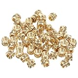 Zerodeko 50pcs M5 Brass Threaded Insert Knurled Nuts for 3D Printing Heat-Set Embedment Female Threaded Inserts for Injection Molding and Industrial Use