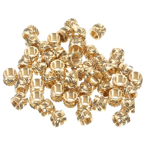 Zerodeko 50pcs M5 Brass Threaded Insert Knurled Nuts for 3D Printing Heat-Set Embedment Female Threaded Inserts for Injection Molding and Industrial Use
