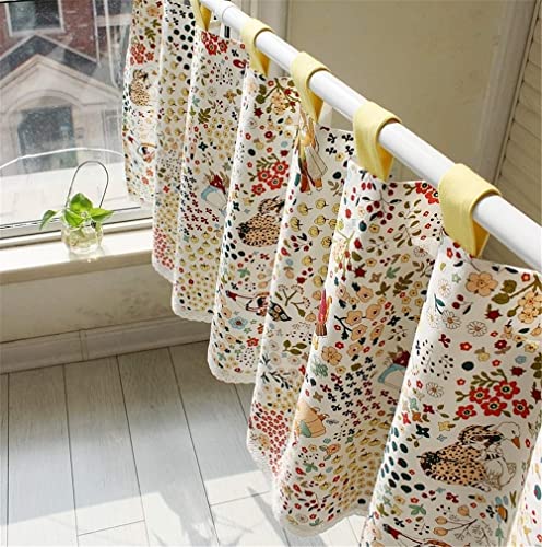 Cortinas de cenefa para cocina y baño en tejido de algodón beige lavable 3