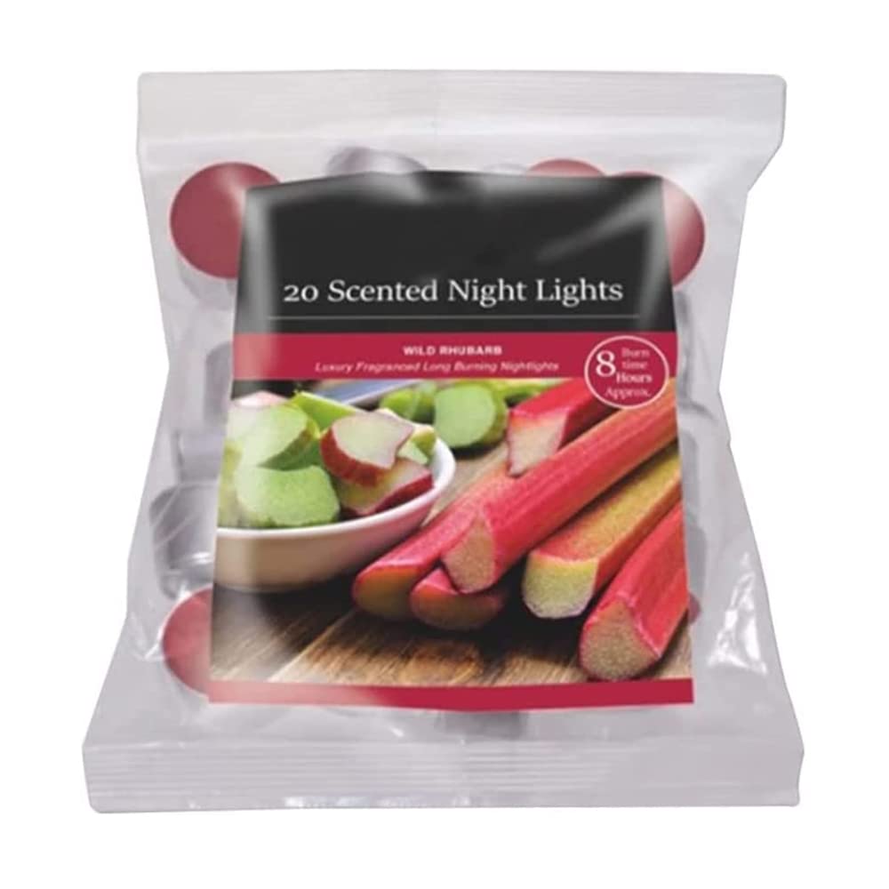 PHG Fresh Scented Tealight Candles with 8 Hour Burn Time | Long-Lasting Tealight Candle Set | Fancy Tealight Candles for Home Decoration | Quality Tealight Candle (Wild Rhubarb)