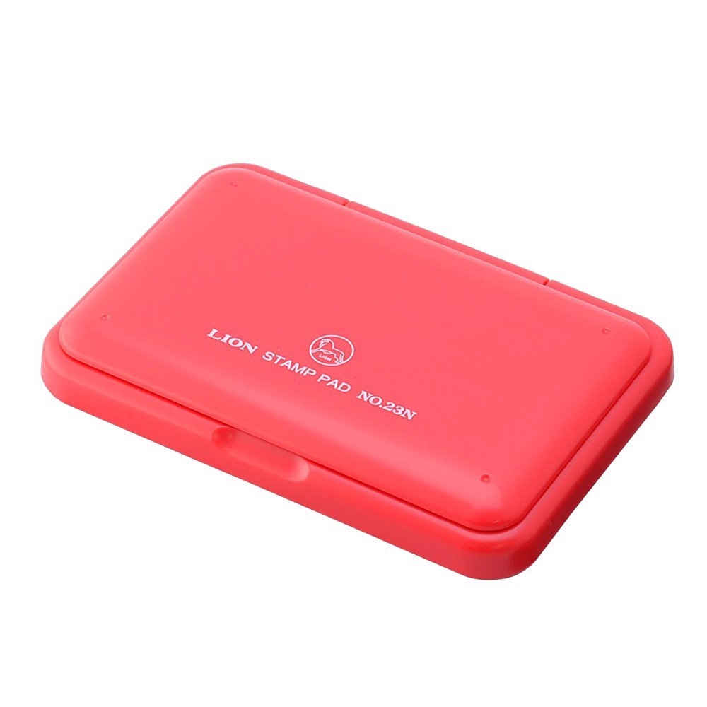 Amazon | ライオン事務器 スタンプ台 中型 NO.23N アカ 赤 | 朱肉