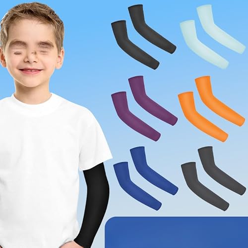 YKAFADE 3 Paare Armstulpen für Kinder 11-15 Jahre Sommer UV-Sonnenschutz kühlende Arm-Kompressionsabdeckung Arm Ärmel Unisex Arm Sleeve Gaming,für Jungen Mädchen Volleyball Basketball Sport, Fußball