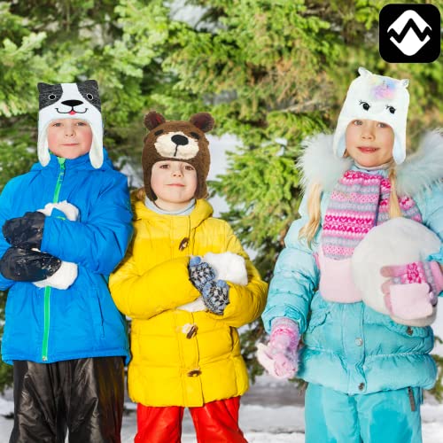 PEAK 2 PEAK Infant & Toddler Critter Winter Hat & Mitten Set – Soft Knit Animal Beanies for Ages 1–43