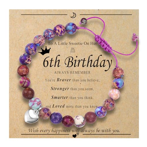 Image of 6th 7th 8th 9th 10th 11th 12th 13th Birthday Gifts for Girls Bead Bracelet for Daughter /Granddaughter /Niece /Friends /Sisters