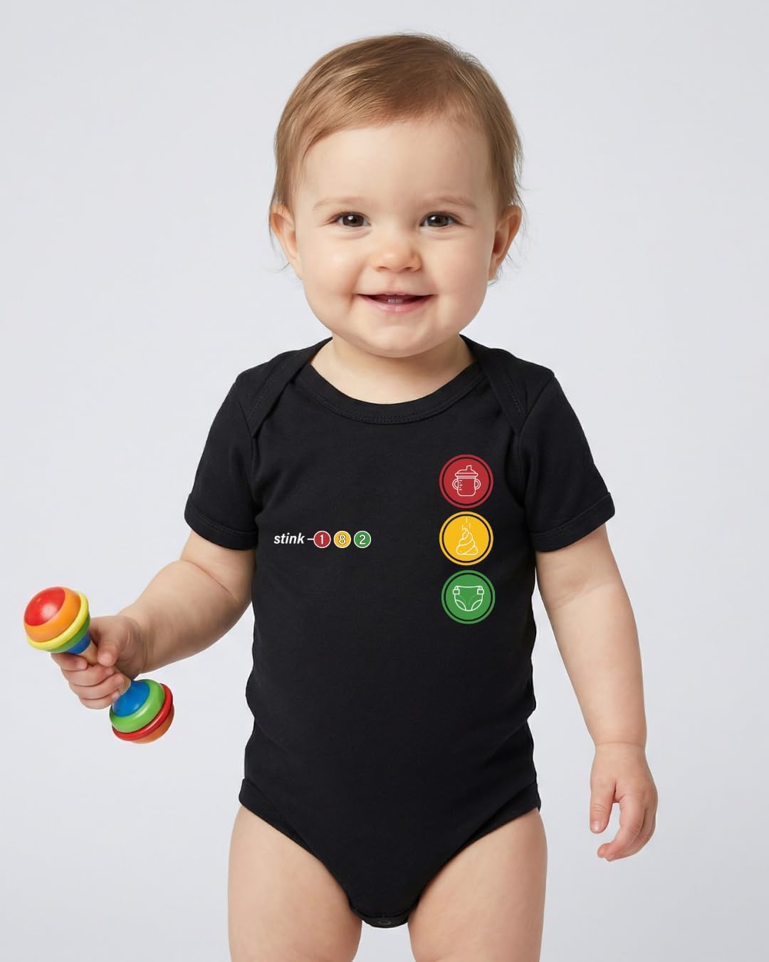 STINK-182 Baby Onesie, 100% Cotton, Sizes 3-24m, Unisex-Babies, Rock Band Baby Bodysuit for Blink-182 Fans