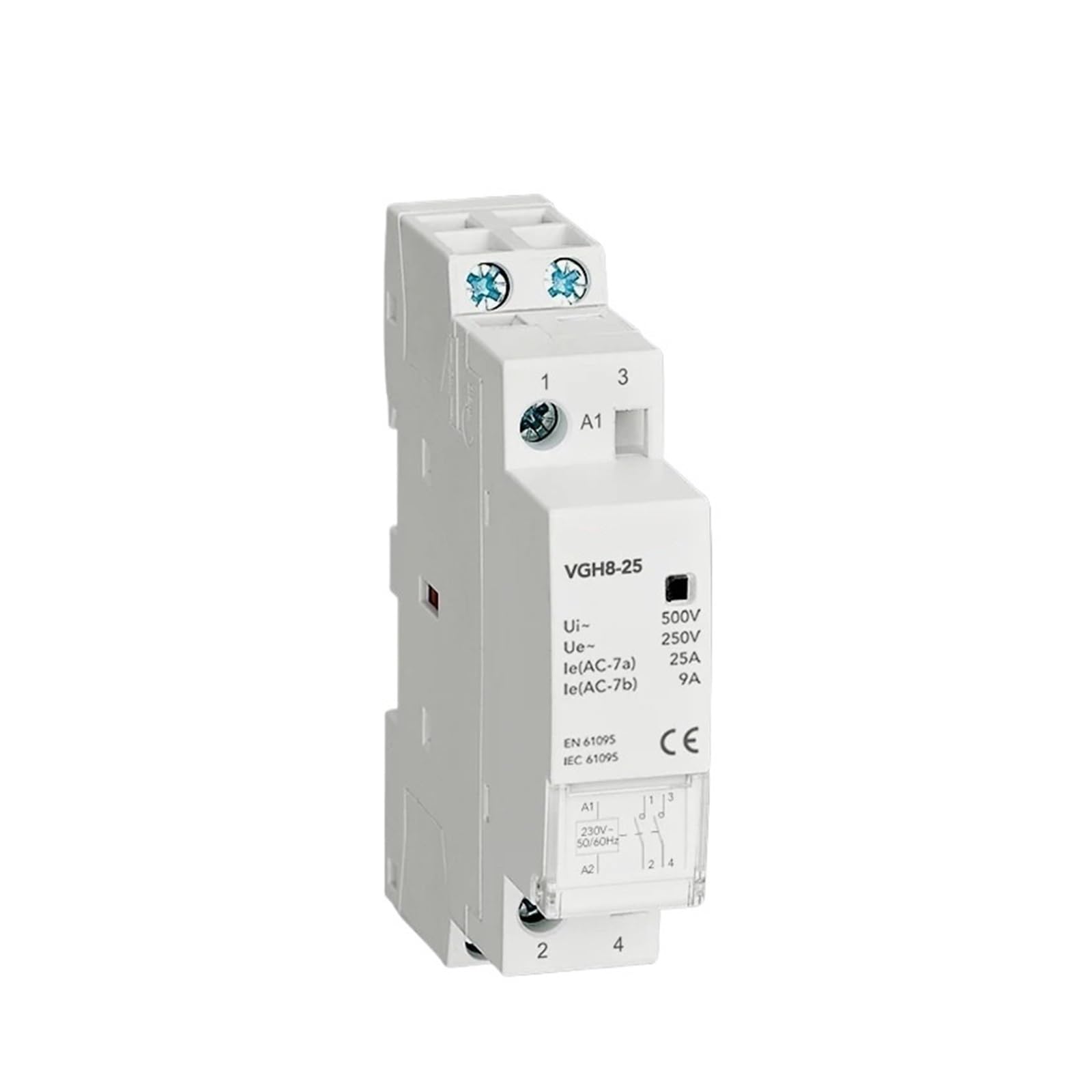 OSHZIKJII Modular AC Contactor 25A AC220V/230V 2P 2NO 1NO1NC 2NC(2P 25A 2NC)