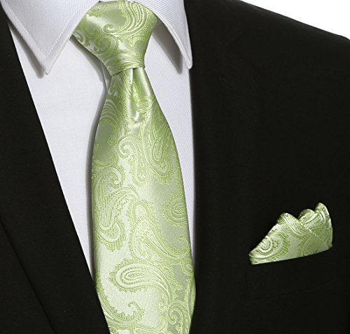 Image of KissTies Mens Paisley Tie And Pocket Square Necktie Sets