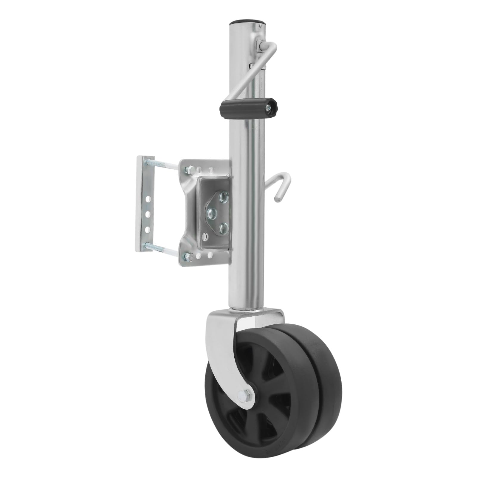 Sollevatore per rimorchio con ruote doppie, altezza regolabile 67-93 cm, portata 907 kg, per una varietà di rimorchi (argento)