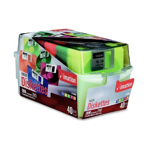 Imation 3.5" Diskettes, Neon, 40Pk, 2Hd, 1.44Mb #TOP20