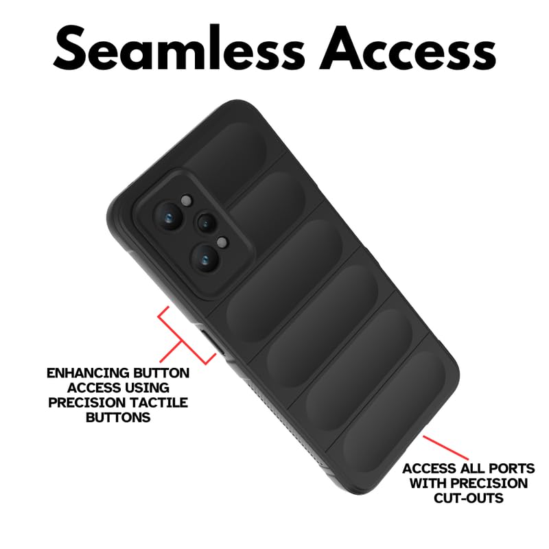 Image of Coko Back Case Cover for Realme GT Neo 2 5G, Compatible for Realme GT Neo 2 5G Back Case Cover, Matte Case with Inner Lining, Liquid Silicon Magic Case with Side Grip Camera Protection (TPU, Black)