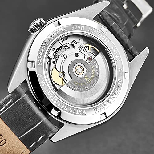 Revue Thommen Men's 'Heritage' Grey Dial Grey Leather Strap Automatic Watch 21010.2522 #TOP6