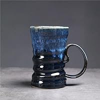 Alikexin 17oz Handmade Ceramic Coffee Mug - Unique Kiln-Glazed Stoneware Tea Cup, Big Handle, Lead-Free, Microwave Safe