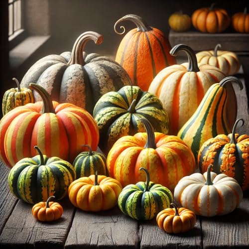 22Day Seeds: Seeds Ornamental Pumpkin Mix/Decoration for Halloween/Non GMO/Heirloom