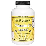 Healthy Origins Vitamin D3 Maximum Potency 10,000IU 360 Softgels, Total of 2 packs