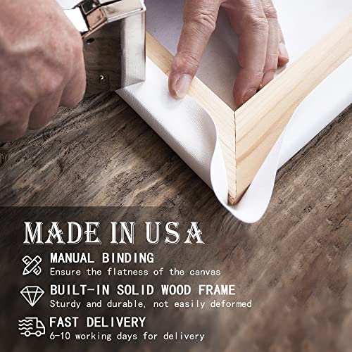 Custom Rustic Wood Puzzle Piece Sign Canvas Prints With Name, Personalized Father's Day Gifts For Dad Husband From Son, Daughter, Wife, Unique Dad Birthday Gift Idea,Canvas Wall Art For Living Room #TOP5