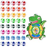 XIATIAN 40 Stück Klettball Ersatzbälle, Kinder Klett Dartscheibe mit 3,4 cm Dartscheibe Kinder Klettbälle, Klebrige Bälle Wurf für Drinnen Draußen Kinder Erwachsene Party Klett Klettspiel
