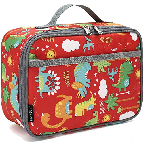 Flowfly Kids Lunch Box Insulated Soft Bag Mini Cooler Back To School Thermal Meal Tote Kit For Girls, Boys,Dinosaur&Coconut #TOP15