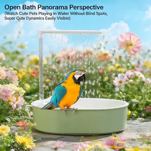 Baño de loro automático con ducha regulable USB para jaula de aves 4