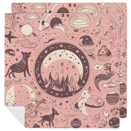 Servilletas de Tela Reutilizables Set de 2 con Estampado Espacio y Planetas miniatura 1