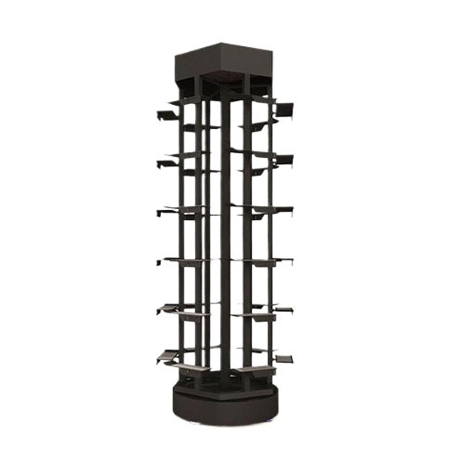 Clothing Rack Rotating Shoe Display Rack, Floor Standing Store, Clothing, Multi-layer Island(Black)