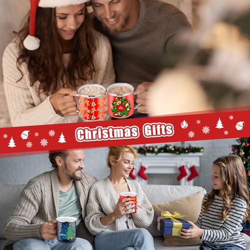 Set de 16 tazas esmaltadas de Navidad 12 oz estilo fashion miniatura 5