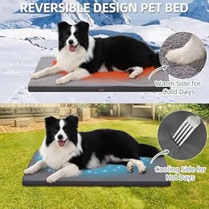   Washable-Reversible-Dog-BedCoolWarm-for-Crate-with-Removable-Washable-Cover-Waterproof-Dog-Crate-Bed-Suitable-for-Dogs-Up-to-50-lbs-Dark-Grey