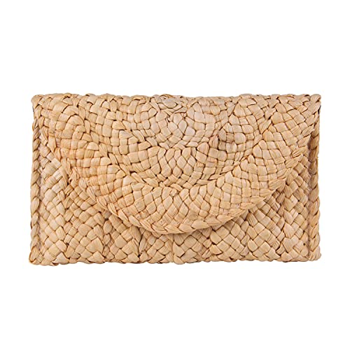 Image of Fecialy Straw Clutch Purses Straw Purses for Women Envelope Woven Clutch Handbags Summer Beach Bags
