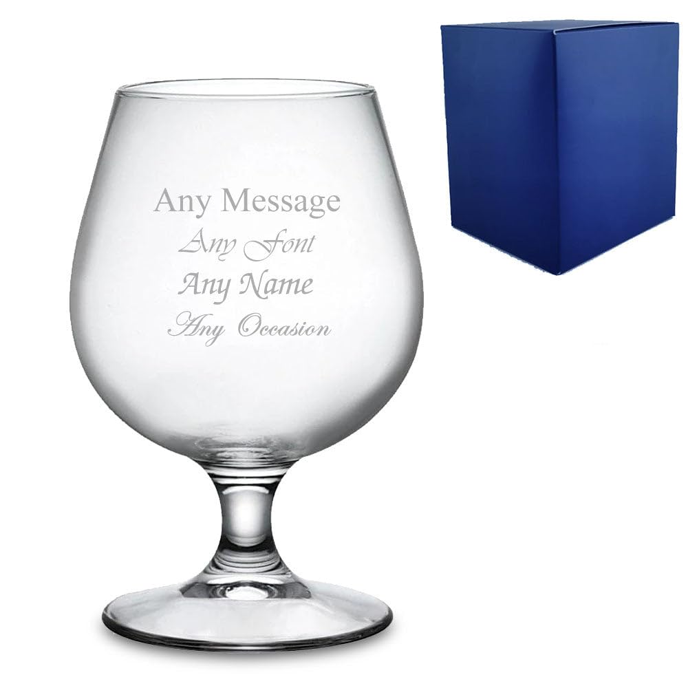 Personalised Engraved 18.5oz Stemmed Beer Snifter Glass with Gift Box | Custom Beer Glasses, Birthday Gifts for Him, Men Gifts, Best Man Groomsmen Gift