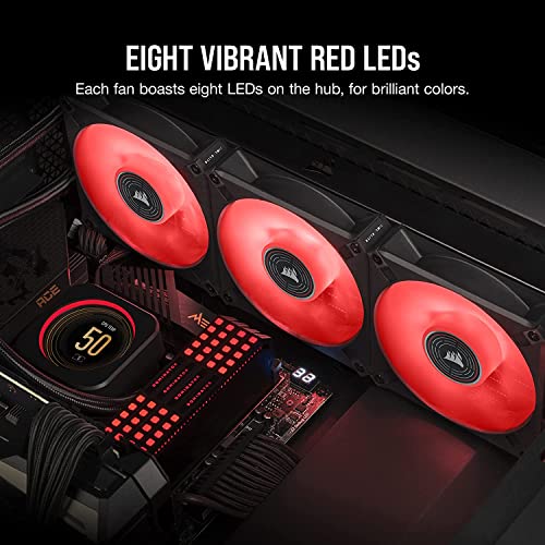 Image of CORSAIR ML140 LED Elite, 140mm Magnetic Levitation Red LED Fan with AirGuide, Single Pack
