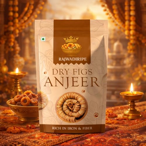 Image of RAJWADIRIPE Dry Figs (Anjeer) | Soft Natural Dried Figs | Healthy Dry Fruit Snack | Fiber Rich Anjeer for Daily Nutrition, Milkshakes, Desserts & Fasting (500 gram)