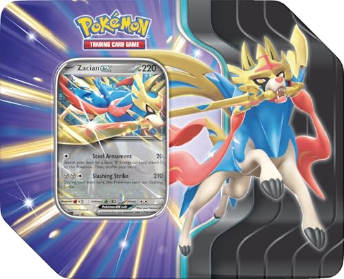 Pokemon TCG: Slashing Legends Tin - Zacian ex - 5 Packs, Promo Card