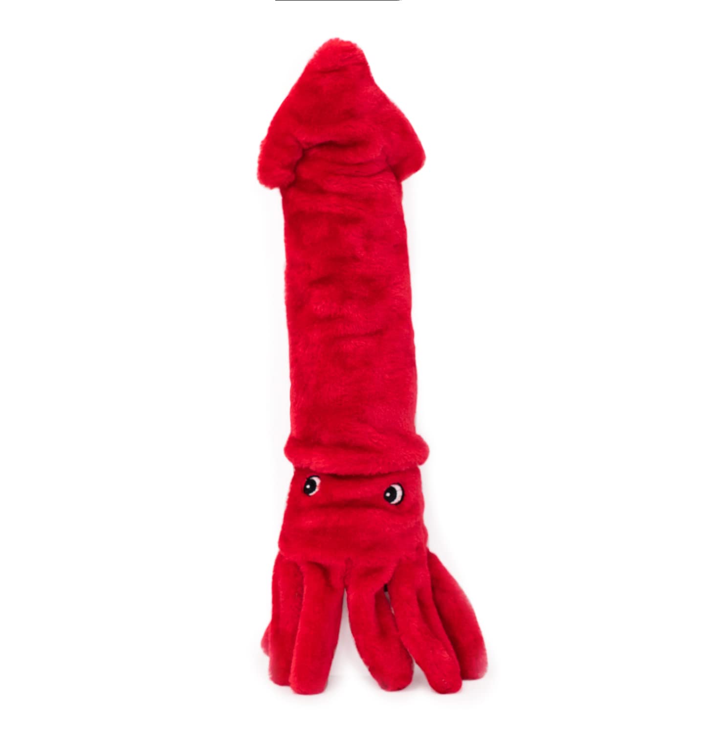 ZippyPaws - Jigglerz Tough Stuffing Squeaky Plush Dog Toy, Ocean Themed Toys - Squid, Medium/Large