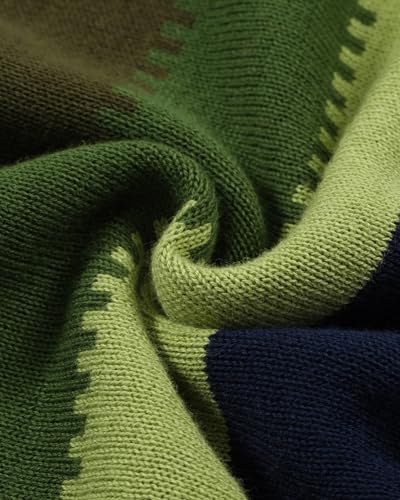 OXKNIT Men’s Knitted Vintage Polo, Gradient Stripe Short Sleeve Retro Polo Shirt for Men 60s&70s4