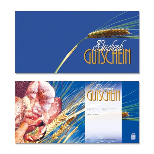 GESCHENKGUTSCHEINcom by POS-HAUER. 25 Gutscheine. Blanko zum Selberausfüllen. Für Bäckerei Konditorei.