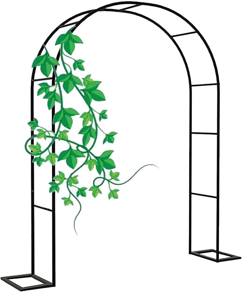 Czarna stalowa altanka ogrodowa łuk ślubny metalowa altanka Pergola rama rurowa krata brama do pnącza róże winorośli 180Cm 140Cm 240Cm szerokości,Black,W3.5M*H2.2M