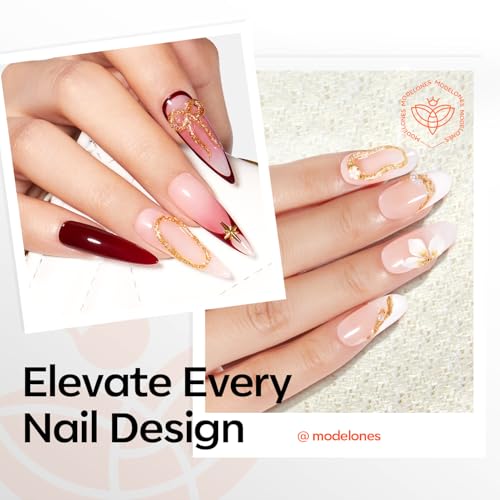 Image of modelones Gold 3D Gel Nail Art, 15g Metallic Sculpting Gel for Molding Painting Carving Nail Design Charms & Gems Glue Decoration No Wipe U V Home Salon DIY Manicure