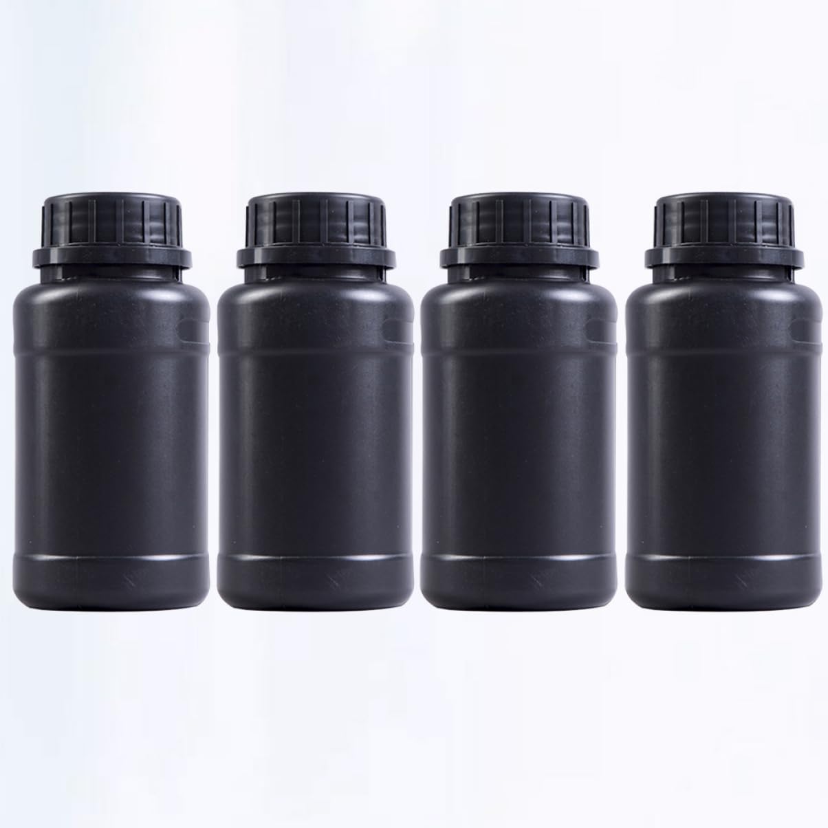 4pcs Black Plastic Light-blocking Chemical Storage Bottles Hdpe Containers for Liquid Fertilizer and More Excellent Sealing Acidproof Alkaliproof Lightweight Design