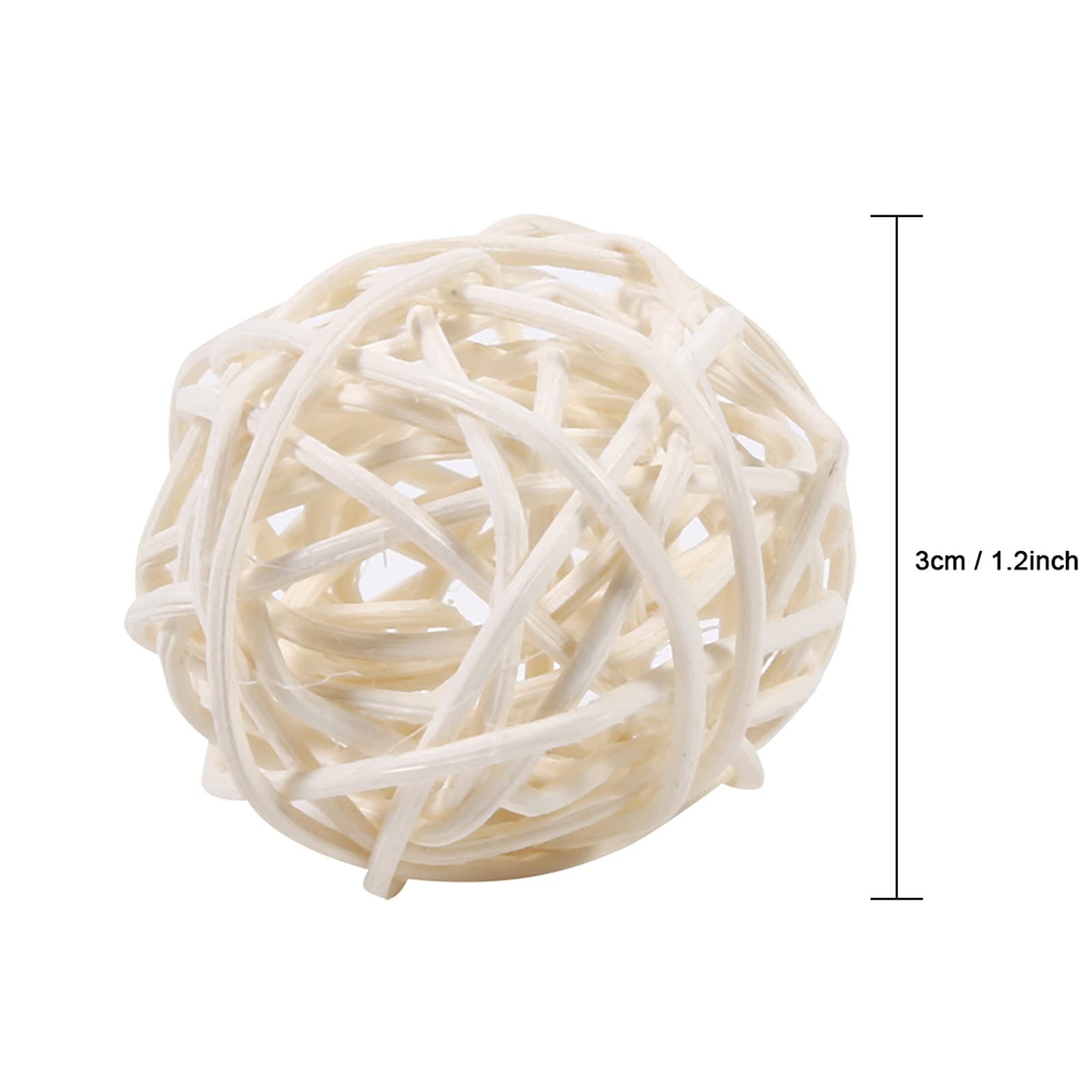 20Pcs Decorative Rattan Balls Vase Fillers Table Decor Rattan Ornament Balls Wicker Rattan Balls Set for Wedding Christmas Birthday (White)