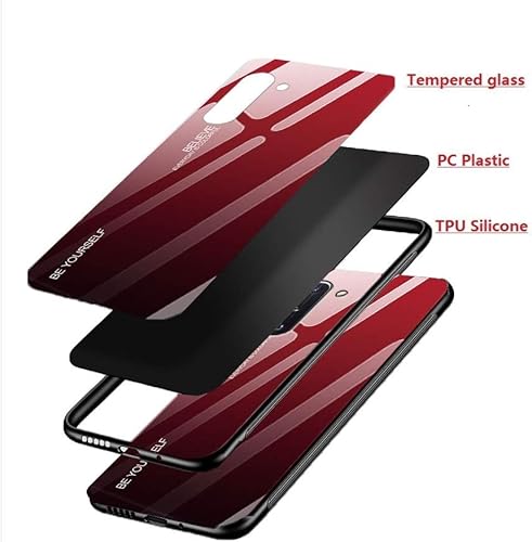 Miniatura 6 de Funda para Samsung Note 20 Ultra, con vidrio templado Qulaity trasero, cubiertas delgadas y anticaídas, rojo degradado, negro