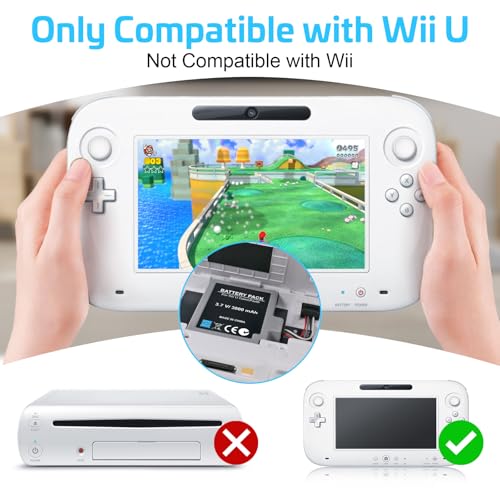 Image of KEKUCULL 2Pcs Battery Pack for Wii U Gamepad, Rechargeable Battery Replacement with Screwdriver for Nintendo Wii U Gamepad WUP-012, WUP-010