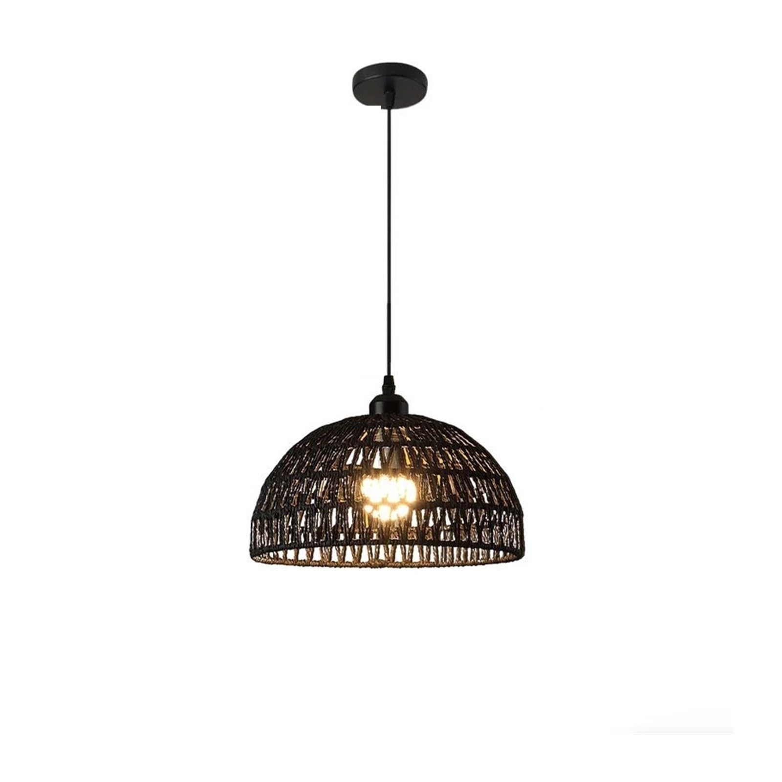 Akdjgfp Color3-30Cm Rattan Lampshade Rattan Light Wicker Chandeliers Woven Lampshade Lights For Living Room Bedroom(Color3-30Cm)