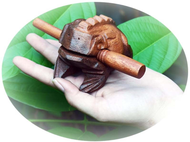 Frog guiro inches wood block musical instrument Percussion Musical Instrument Perfect size Natural Wood Güiro Frog. (3.75 inches-9.5 cm.)