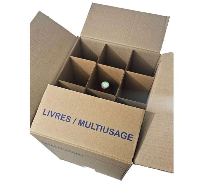 Lot de 5 cartons bouteilles avec croisillons, soit 60 bouteilles protégées