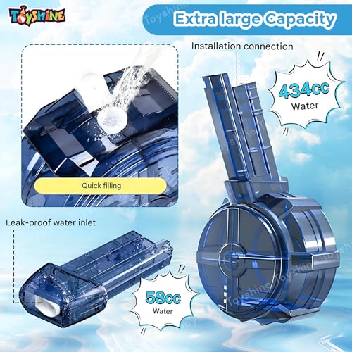 Image of Toyshine Electric Holi Water Gun Automatic Rechargeable Toy Pistol with Pressure Mechanism for Range Upto 32 feet A Powerful Squirt Toy for Kids Pool Beach Party Games and Outdoor Water Fun Blue